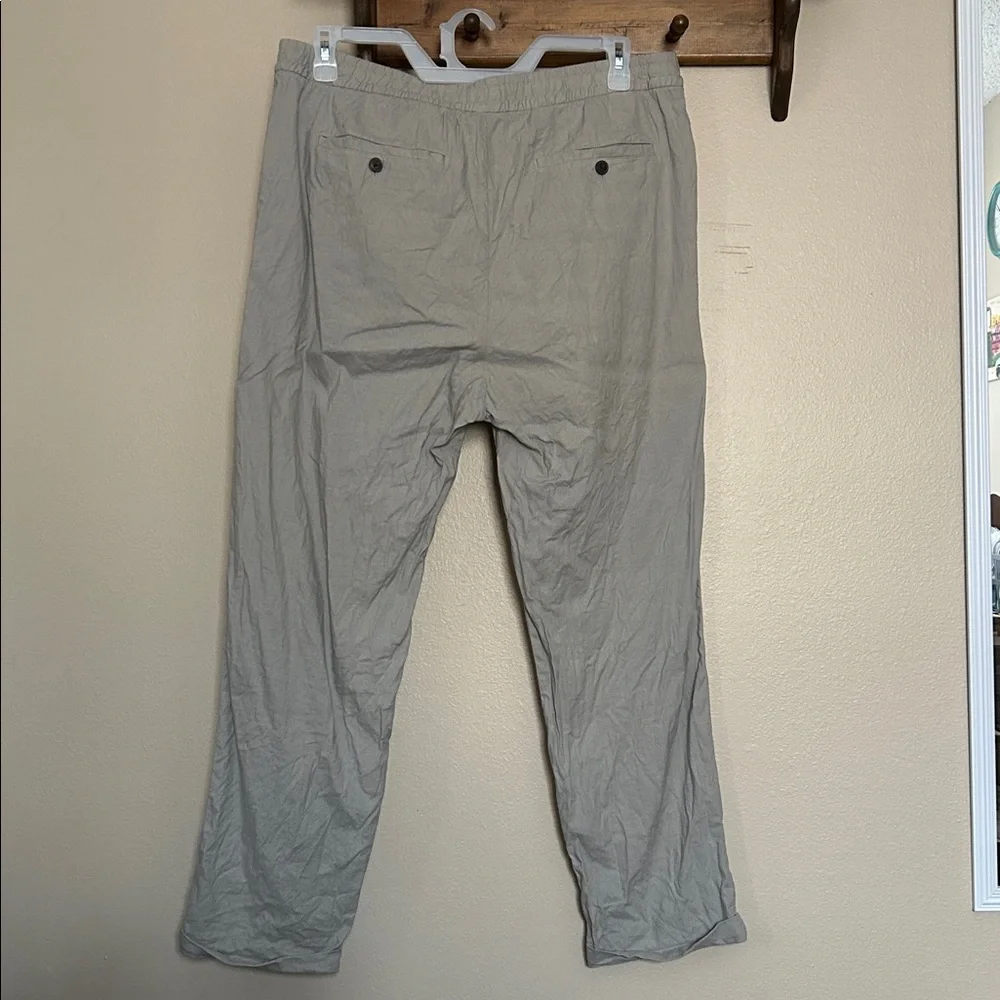 H&M Men’s Linen Blend Trousers Gray Size Large